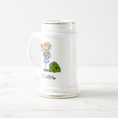 Gartenbau-Strichmännchen Bierglas (Vorderseite Links)