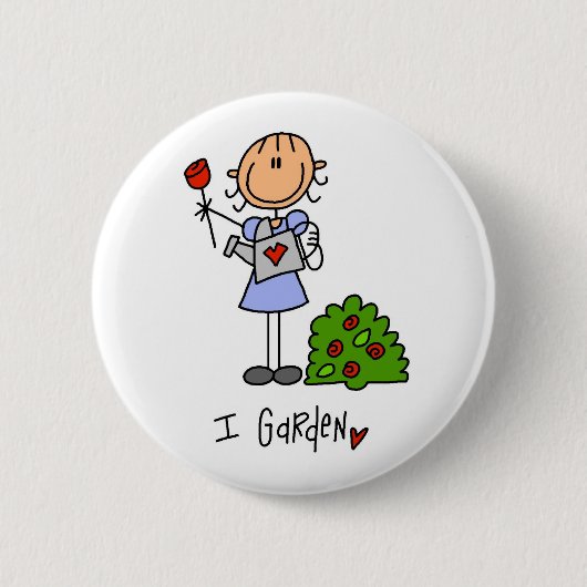 Gartenbau-Strichmännchen Button (Vorderseite)