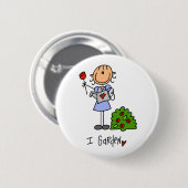 Gartenbau-Strichmännchen Button (Vorne & Hinten)