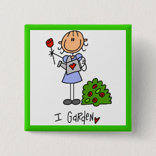 Gartenbau-Strichmännchen Button