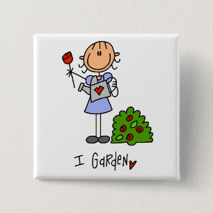 Gartenbau-Strichmännchen Button