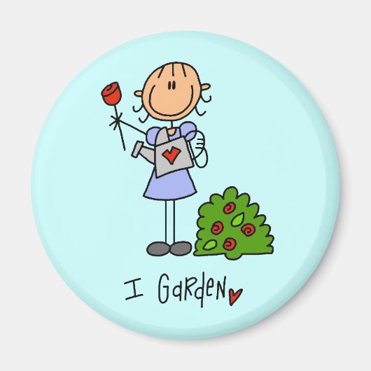 Gartenbau-Strichmännchen Magnet (Vorne)
