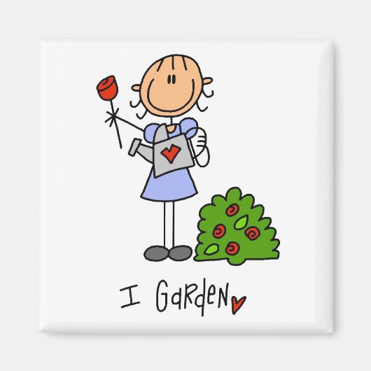 Gartenbau-Strichmännchen Magnet (Vorne)