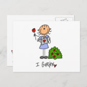 Gartenbau-Strichmännchen Postkarte (Vorne/Hinten)