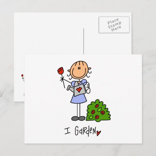 Gartenbau-Strichmännchen Postkarte (Vorne/Hinten)