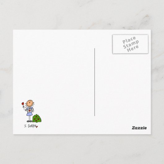 Gartenbau-Strichmännchen Postkarte (Rückseite)