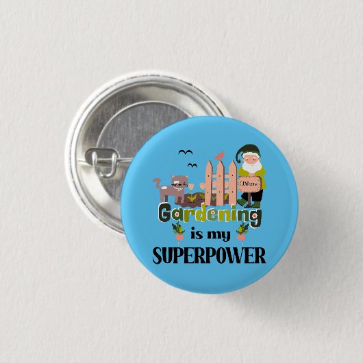 Gartenbau Supermacht, Niedlicher Gärtner Button (Vorne & Hinten)