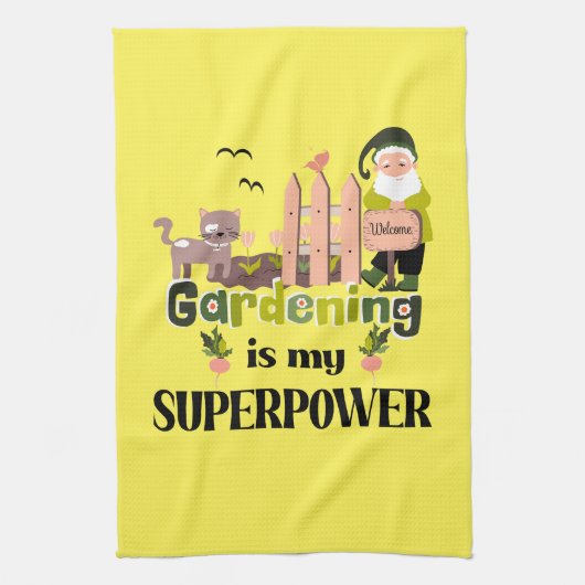 Gartenbau Supermacht, Niedlicher Gärtner Geschirrtuch (Vertikal)