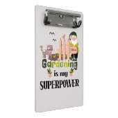 Gartenbau Supermacht, Niedlicher Gärtner Mini Klemmbrett (Schrägansicht)