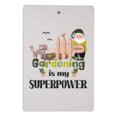 Gartenbau Supermacht, Niedlicher Gärtner Mini Klemmbrett (Rückseite)