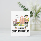 Gartenbau Supermacht, Niedlicher Gärtner Postkarte (Stehend Vorderseite)