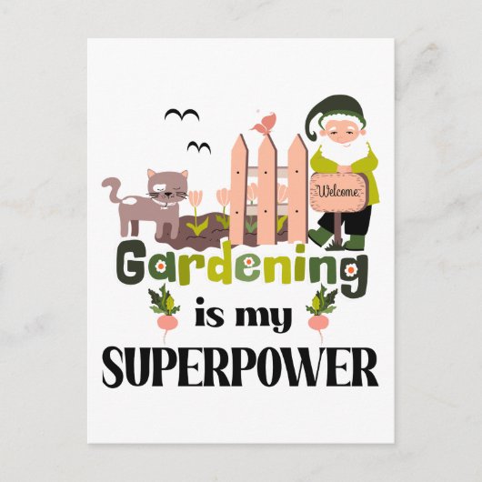 Gartenbau Supermacht, Niedlicher Gärtner Postkarte (Vorderseite)