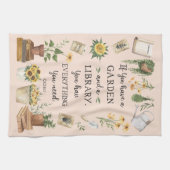 Gartenbau und Bibliothek Zitat Sonnenblumen und Kr Geschirrtuch (Horizontal)