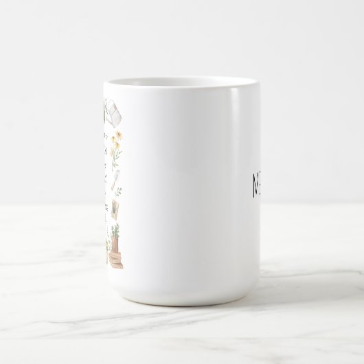 Gartenbau und Bibliothek Zitat Sonnenblumen und Kr Kaffeetasse (Mittel)