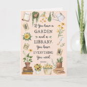 Gartenbau und Bibliothek Zitat Sonnenblumen und Kr Karte (Vorderseite)