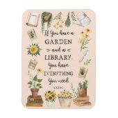 Gartenbau und Bibliothek Zitat Sonnenblumen und Kr Magnet (Vertikal)