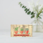 Gartenbauer Rustic Wood Watercolor Holz & Pflanze Visitenkarte (Stehend Vorderseite)