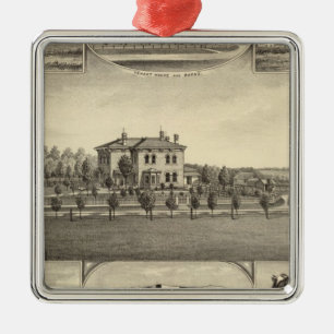 Gartenbauernhof von Prairie, Nebraska Silbernes Ornament