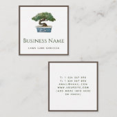 Gartenbaum mit Wasserfarben Quadratische Visitenkarte (Vorne/Hinten)