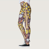 Gartenbäume, Blumen, Apfelmuster Leggings (Links)