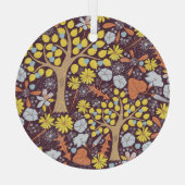 Gartenbäume, Blumen, Apfelmuster Ornament Aus Glas (Rückseite)