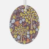 Gartenbäume, Blumen, Apfelmuster Ornament Aus Glas (Vorderseite Rechts)