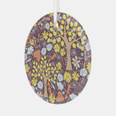 Gartenbäume, Blumen, Apfelmuster Ornament Aus Glas (Vorderseite links)