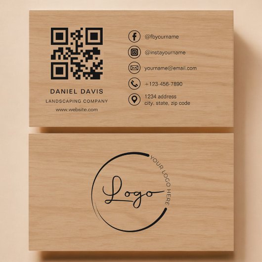 Gartenbauunternehmen Holz Professioneller QR-Code Visitenkarte