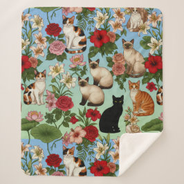 Gartenbegleiter – Florale Katzen in Blüte Sherpadecke