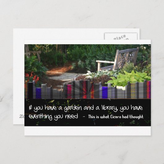 Gartenbibliothek Postkarte (Vorne/Hinten)