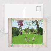 Gartenbild mit Schwein Postkarte (Vorne/Hinten)