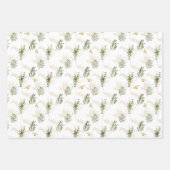 Gartenblättern mit Vögeln, Bienen und Schmetterlin Geschenkpapier Set (Vorderseite 2)