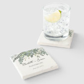 Gartenblätterung Natur Grüne Steinuntersetzer (Seitenansicht)