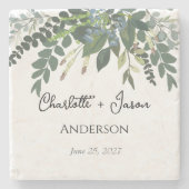 Gartenblätterung Natur Grüne Steinuntersetzer (Vorderseite)