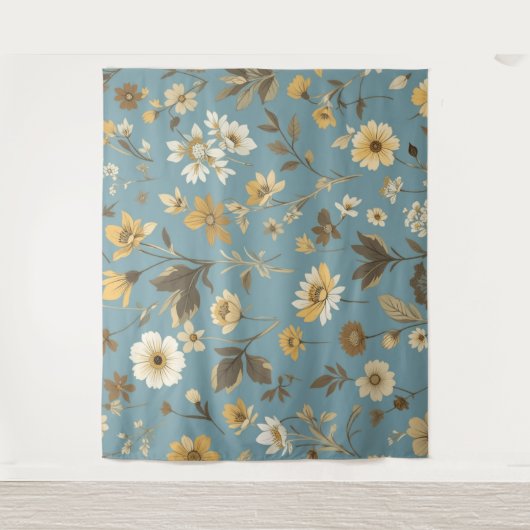 Gartenblaue Blüte Wandteppich (Vorderseite)