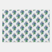 Gartenblaue Geschenkpapier Flachblatt-Set aus 3 Set (Vorderseite 2)
