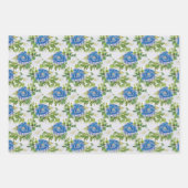 Gartenblaue Geschenkpapier Flachblatt-Set aus 3 Set (Vorderseite)