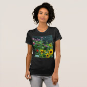 Gartenblick - Sonnenblumen, Gänseblumen, Kosmos, K T-Shirt (Vorne ganz)