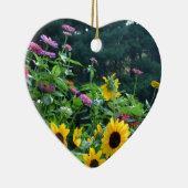 Gartenblick - Sonnenblumen, Gänseblumen, Kosmos Keramikornament (Rechts)