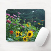 Gartenblick - Sonnenblumen, Gänseblumen, Kosmos Mousepad (Mit Mouse)