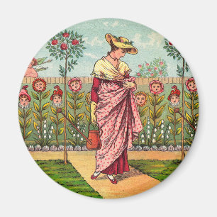 Gartenblume Frau Kunst Antiquität Magnet