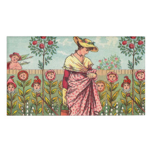 Gartenblume Frau Kunst Antiquität Namenschild