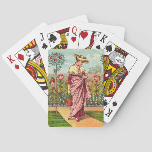 Gartenblume Frau Kunst Antiquität Spielkarten