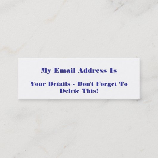 GARTENBLUME MINI VISITENKARTE (Rückseite)