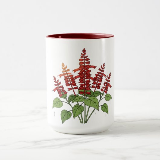 Gartenblume - Scharlachroter Salbei Tasse (Zentrum)
