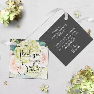 Gartenblumen Brautparty Braun Geschenkanhänger