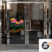 Gartenblumen Fensteraufkleber (Büro Tür)