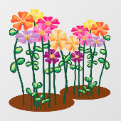 Gartenblumen Fensteraufkleber (Blatt)