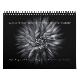 Gartenblumen in Schwarz-Weiß Nr. 20 Flow Kalender