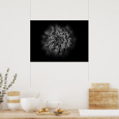 Gartenblumen in Schwarzweiß Nr. 54 Flow Poster (Küche)
